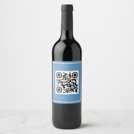 QR Frieri - kan du gifta mig? Blå Vinflaska Etikett