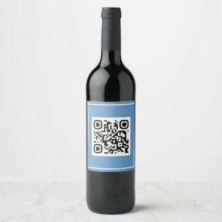 QR Frieri - kan du gifta mig? Blå Vinflaska Etikett