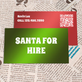 QR Funny Santa for Hire Visitkort