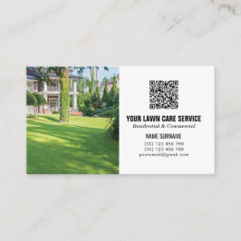 QR Gräsmatta Care-affärskort med foton Visitkort