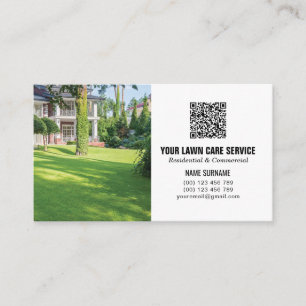 QR Gräsmatta Care-affärskort med foton Visitkort