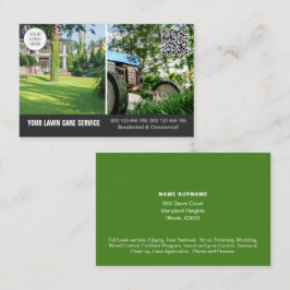 QR Gräsmatta Care-affärskort med foton Visitkort