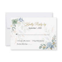 QR-Grönt Sage Blommigt Watercolor Bröllop