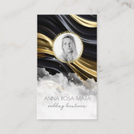*~* QR GULD Agate Marble PHOTO LOGOTYP BLACK AP66 Visitkort