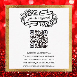 QR Guld Black White Bröllop OSA Tilläggskort