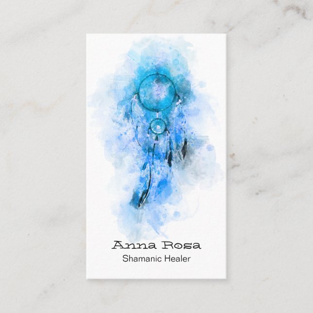 *~ QR Helig Shamanic Dream Catcher stamShaman Visitkort (Framsida)