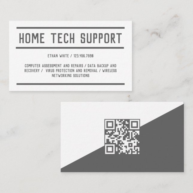 QR Home IT Support Visitkort (Fram/baksida)