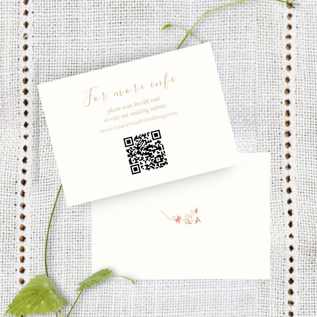 QR-informationskort för chic Wildblomma Bröllop we (Skapare uppladdad)