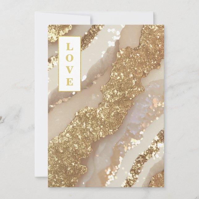 *~ QR Ivory KÄRLEK AR66 OSA Agate Bröllop Inbjudningar (Framsida)
