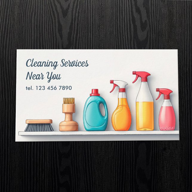 QR Janitorial Services Städning Visitkort (QR Cleaning Janitorial Services Business Cards)