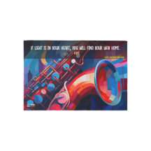 QR Jazz Music Saxophone Entry Matta Welcome Mat