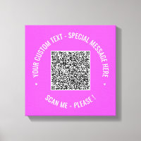 QR-Kanvastrycket Scan Info and Anpassningsbar Text