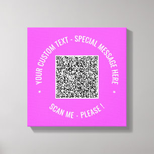 QR-Kanvastrycket Scan Info and Anpassningsbar Text Canvastryck