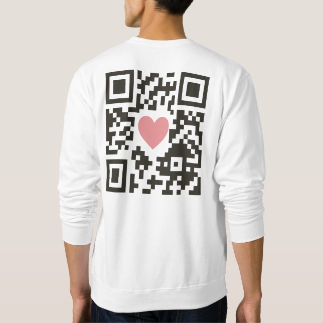 QR Kärlekskod Lång Ärmad Tröja (Baksida)