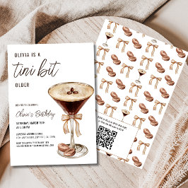 QR-kod A Tini Bit Older Espresso Martini Birthday Inbjudningar