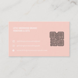 QR-kod Affärs Kort | Modern Feminint Rosa