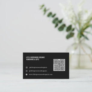 QR-kod Affärs kort Modern Minimalistisk Svart