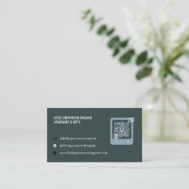 QR-kod Affärsbrev | Modern minimalistisk grön Visitkort