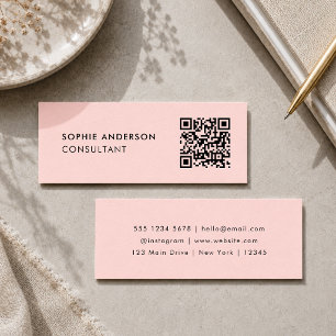 QR-kod Affärskort Mini Rosa Kontaktkort Visitkort
