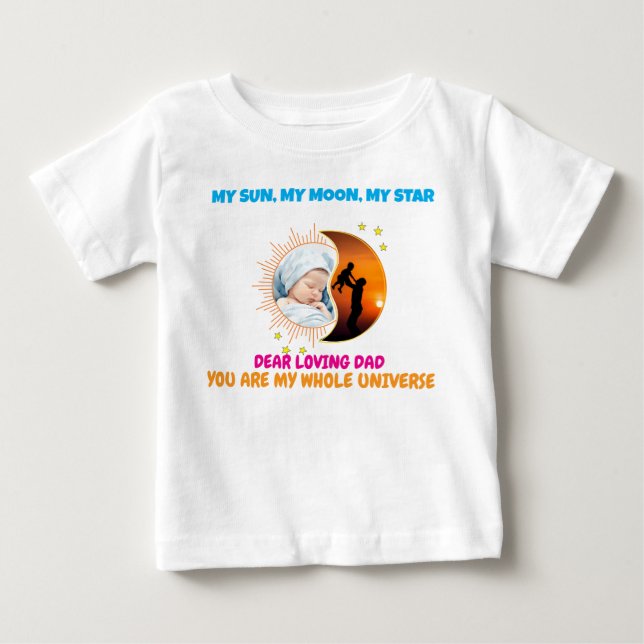 QR-kod Anpassad Foto Fars Dag Barn T-Shirt (Framsida)