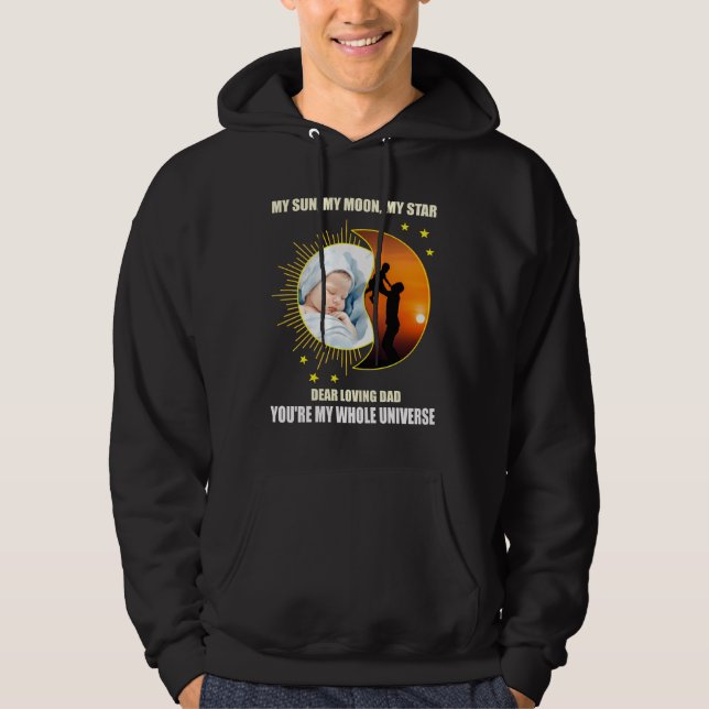 QR-kod Anpassad Foto Fars Dag Hoodie (Framsida)