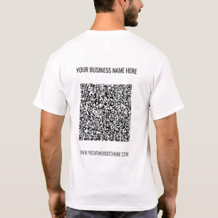 QR-kod Anpassad text Företag T-shirt Exempel