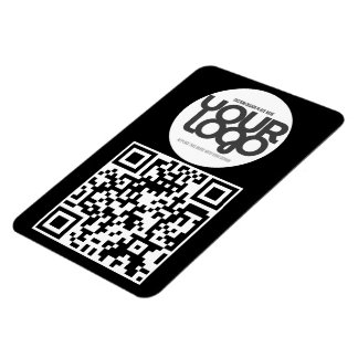 QR-kod Anpassningsbar Modern Svart AffärsKort Magnet