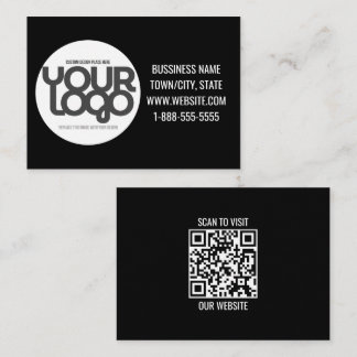 QR-kod Anpassningsbar Modern Svart Anteckningskort