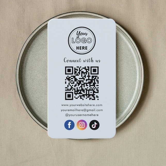 QR-kod Anslut med amerikanska Social-mediemyngden Visitkort (Skapare uppladdad)