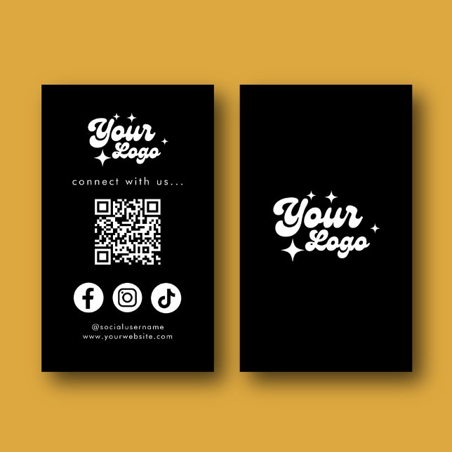 QR-kod Anslut med oss Svart Visitkort (Skapare uppladdad)