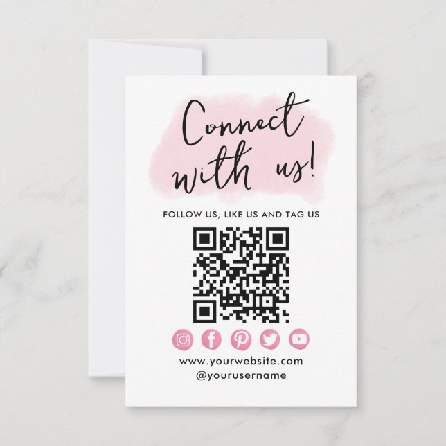 QR-kod Anslut med USA Social Media Affärskort Inbjudningar (Framsida)