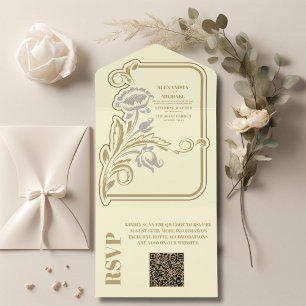 QR-kod Antik Art Nouveau Bröllop