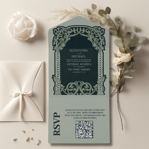 QR-kod Antique Art nouveau Bröllop