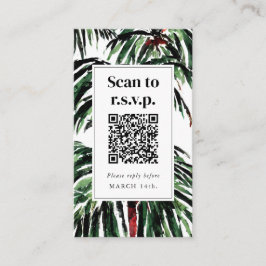 QR-kod Beach Wedlings OSA Painting Handflatan Träd Tilläggskort