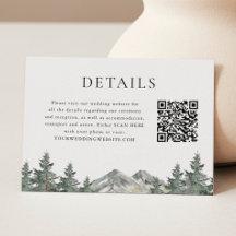 QR-kod Berg Tall Bröllopsdetaljer