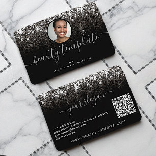 QR-kod Bild mall Luminous Platinum Silver Visitkort