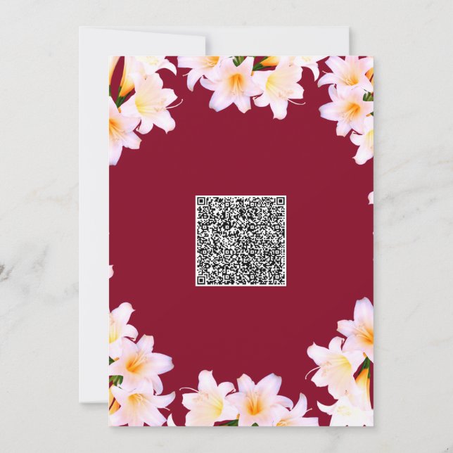 QR-kod - Bjuda in babyskor med Lilly Flowers (Baksida)