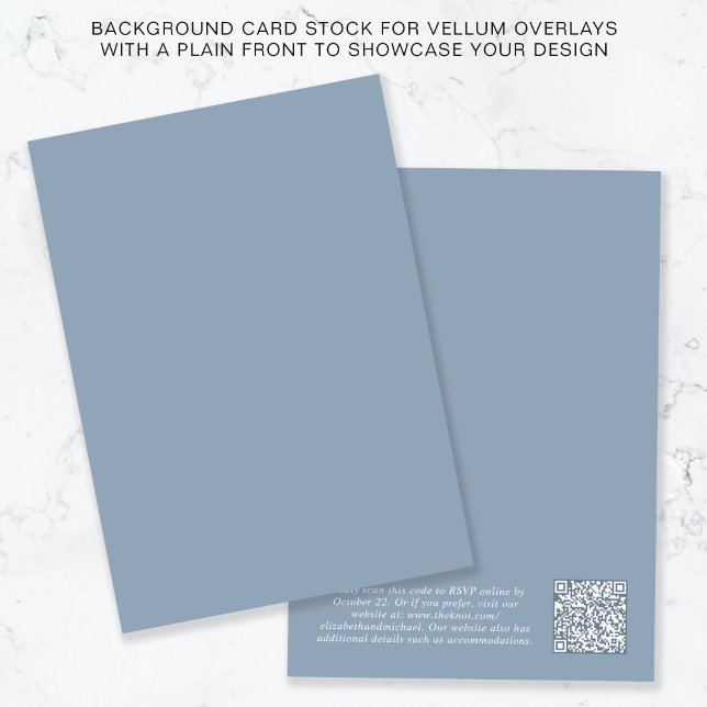 QR-kod - blå bakgrund för Vellum-överlagring Inbjudningar (Skapare uppladdad)