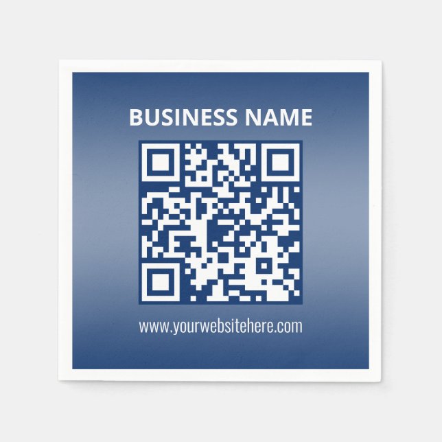 QR-kod | Blå (eller valfri färg) gradient Pappersservett (Framsidan)