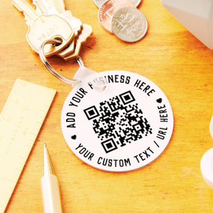 QR-kod Black Business Modern Budget Round Nyckelring