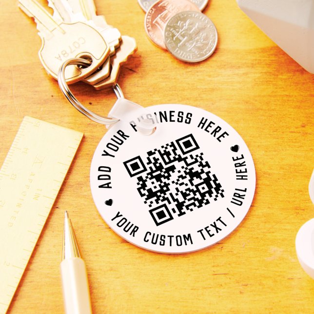 QR-kod | Black Business Modern Budget Round Nyckelring (Skapare uppladdad)