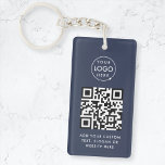 QR-kod | Blått från Business Logotyp Professionell<br><div class="desc">En enkel QR-kodmall för marint anpassningsbar i ett modernt minimalistiskt stil som lätt kan uppdateras med företagets logotyp,  QR-kod och anpassningsbar,  t.ex. skanna mig till.. #QRcode #logotyp #nyckelkedja #business</div>