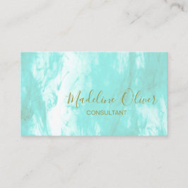 QR-kod Blue Aqua Modern Watercolor Visitkort