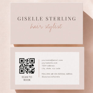 QR-kod Blush Rosa Frisör Visitkort