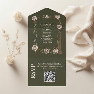 QR-kod Boho Chic Retro Blommig Retro
