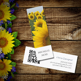QR-kod Botaniska solblommor Photo Blommigt Designe Mini Visitkort