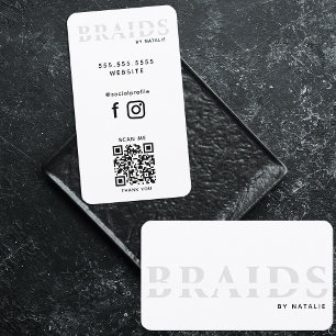 QR-kod Braids Beauty Salon Braiding Hairstylist Visitkort