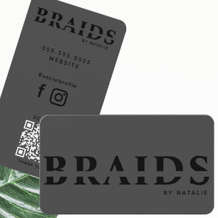 QR-kod Braids Beauty Salon Braiding Hairstylist Visitkort