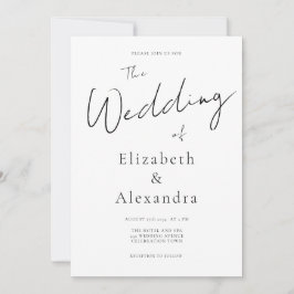 QR-kod Bröllop för minimal skriptElegant Inbjudningar