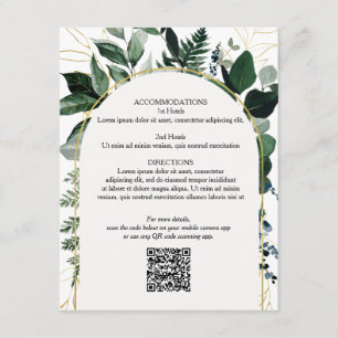QR-kod, bröllop-informationskort, modernt botanisk Tilläggskort